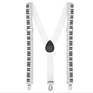 Piano Key Suspenders Unisex Music Teacher Musician Keyboardist Band Member NWT